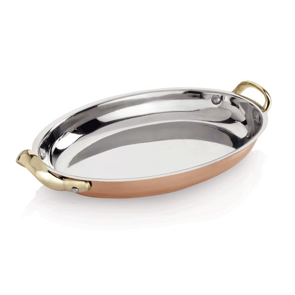 WAS Copper Look 20 Ovale Servierplatte, 30 x 20 x 4 cm, Kupfer/Chromnickelstahl, 2022301