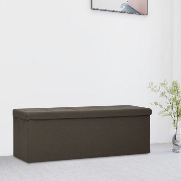 vidaXL Faltbare Sitzbank mit Stauraum Dunkelbraun Leinenoptik, 338794