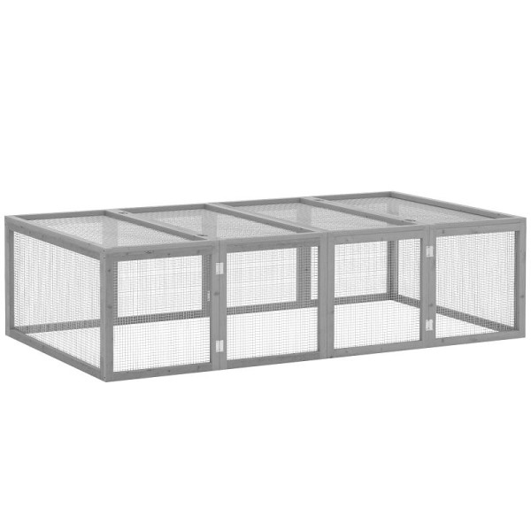 PawHut Kleintierstall, Kleintiergehege, Freigehege, Kleintierkäfig mit Tür, Meerschweinchenstall, D51-090V00GY