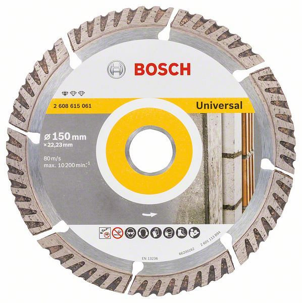 Bosch Diamanttrennscheibe Standard for Universal, 150 x 22,23 x 2,4 x 10 mm, 2608615061