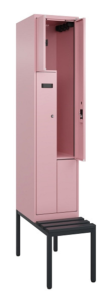 C+P Z-Spind Evolo PLUS, Bank, 2 Fächer, 2120x400x815mm, 3015/3015, Zylinderschloss, Sitzfläche Kunststoff, Sitzbank, 0490537-122 S10105