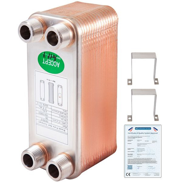 VEVOR EATB12 Plattenwärmetauscher Plattenwärmetauscher 30 Wärmetauscher 30 Plattenwärmetauscher Edelstahl 316L Wärmetauscher Heizung, BSHRQ1230MN34G601V0