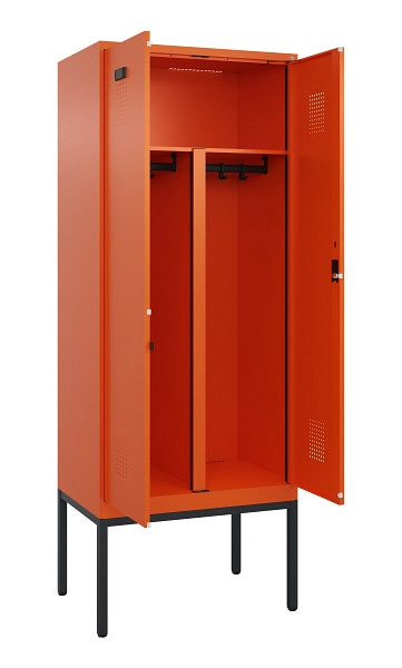 C+P PSA Doppel-Spind Evolo PLUS, Gestell, 2 Abteile, 2120x800x500mm, 2004/2004, Zylinderschloss, 0490327-22P S10050