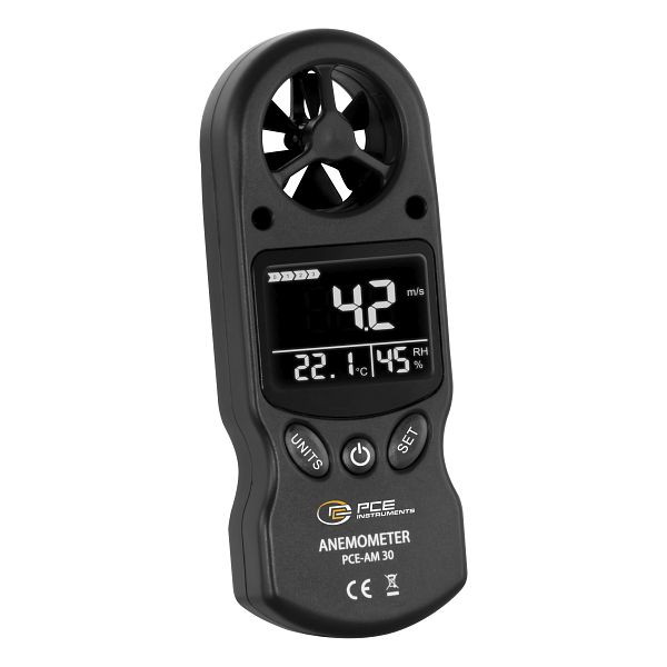 PCE Instruments Anemometer, Messfunktionen MIN, MAX, HOLD, Durchschnittswert, PCE-AM 30