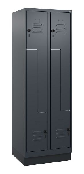 C+P Z-Spind Classic PLUS, Sockel, 4 Abteile, 1800x600x500mm, 7016/7016, Drehriegel, 0800237-204 S10012