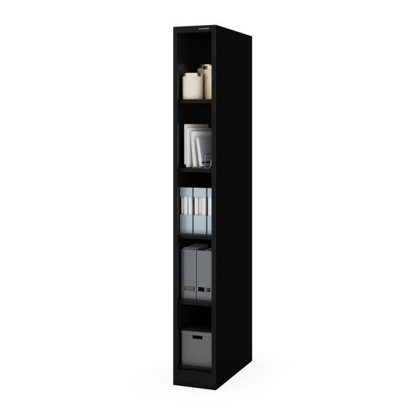 Jan Nowak Schmales Metall-Archivregal für Dokumente, Schwarz, 250x1950x600 mm, TIM, 2488