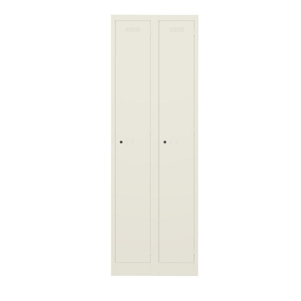 Bisley Garderobenschrank Primary Locker, 2 Abteile, 625 reinweiß, PL3050D1625
