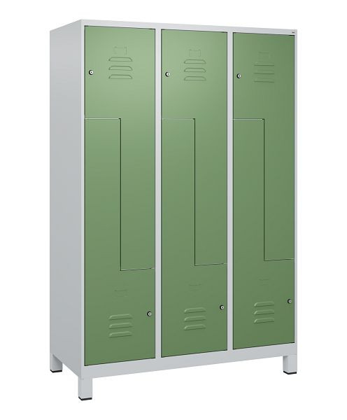 C+P Z-Spind Classic PLUS, Füße, 6 Abteile, 1800x1200x500mm, 7035/6011, Zylinderschlösser, 0800137-326 S10021