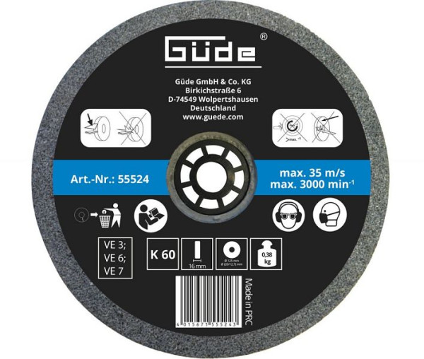 Güde Schleifscheibe 125x16x20 mm K60, 55524, 4015671555243