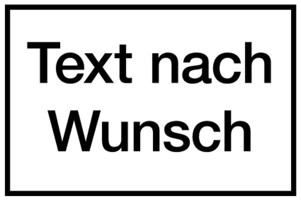 Schilder Klar Aluminum Verbundplatte, Grund weiß, Schrift schwarz, Rand schwarz, 600x400x2 mm Aluverbund, 931/15