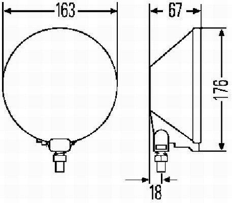 HELLA Halogen-Fernscheinwerfersatz, Comet 500, 12V, rund, Referenzzahl: 37.5, ECE, links/rechts, Set, VE: 2 Stück, 1F4 005 750-761