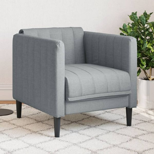 vidaXL Sessel Farbe Hellgrau Stoff, 372595, 8721012399815