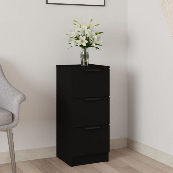 vidaXL Sideboard Schwarz 30x30x70 cm Holzwerkstoff, 811153