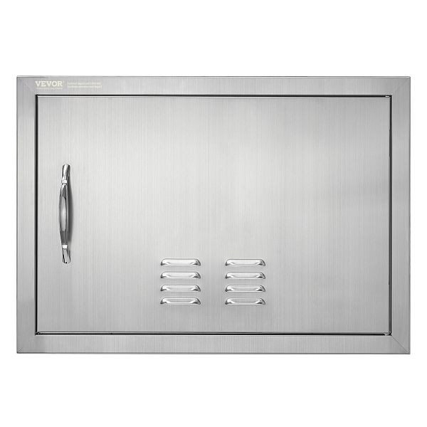VEVOR Grill-Zugangstür, 610 x 432 mm, Einzelne Außenküchentür, Vertikale Wandtür mit Griff und Lüftungsschlitzen, DMMBSCJMYS24NIM7FV0