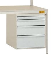 Manuflex ESD-Gehäuse-Unterbau, Nutzhöhe 500 mm mit 4 Schubfächern, Lichtgrau, LD4832.7035