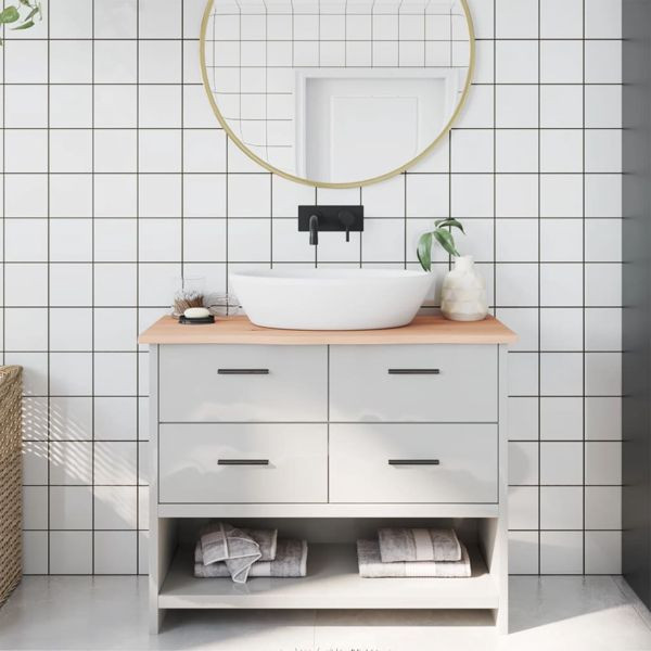 vidaXL Waschtischplatte 100x30x2 cm Massivholz Unbehandelt, 3156029