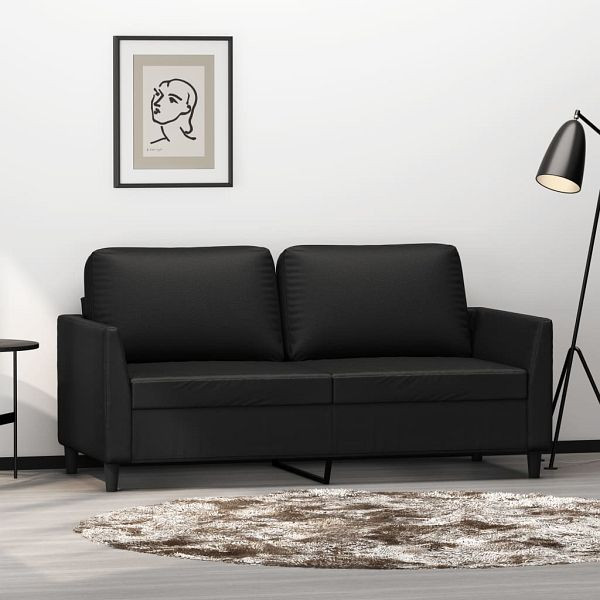 vidaXL 2-Sitzer-Sofa Schwarz 140 cm Kunstleder, 359333, 8721012140592