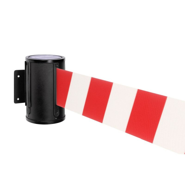 Stein HGS Wandgurtkassette 'P-Line 86' aus Metall, schwarz, breites Band, Gurtlänge 7 m, rot/weiß, 65870.0004