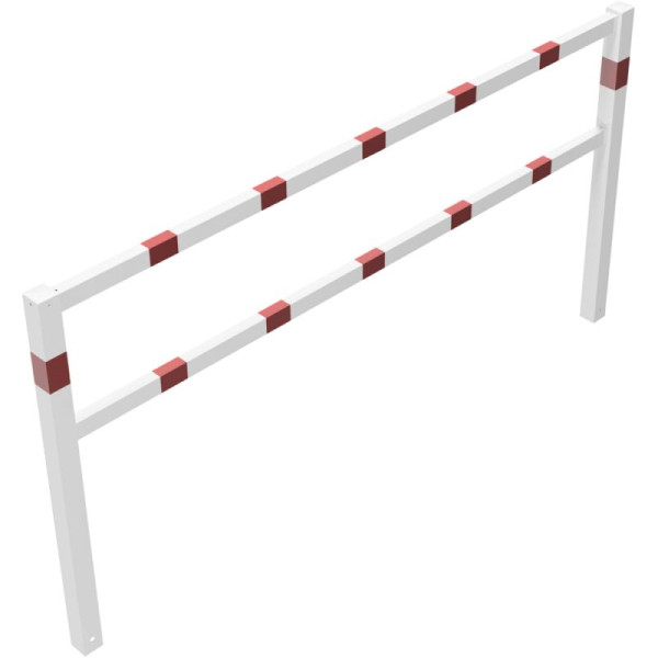 Stein HGS Wegesperre, feststehend, 2500 mm / mit Ober-und Knieholm, weiß beschichtet mit rot reflektierenden Leuchtstreifen, 4016.25b