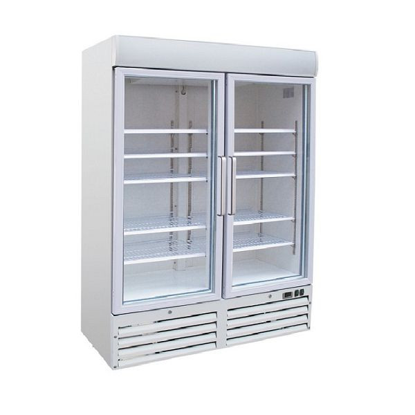 Gastro-Inox Display-Kühlschränk aus weißem Stahl 1200 Liter, Umluftkühlung, 204.212