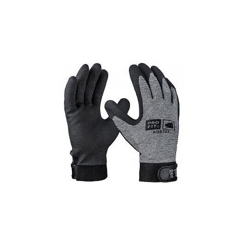 PRO FIT HPT-Polymer-Handschuh, grau / schwarz, mit Klettverschluss, Größe: 9, VE: 12 Paar, 605722-9