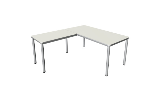 Kerkmann Winkelarbeitsplatz Prime, Schreibtisch B 1600 x T 800 x H 750 mm, Anbautisch 1000 x 600 x 750 mm, weiß, (Montage), 11043010-1
