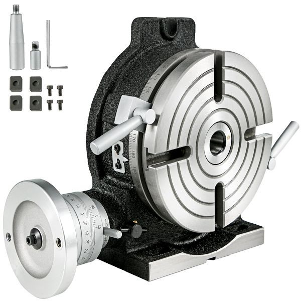 VEVOR Teilapparat Rundtisch 200mm Rundteiltisch Horizontal-Vertikal Teilkopf Teilapparat schwenkbar zum Fräsen und Bohren, GZTHV-80000000001V0