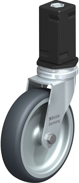 Blickle LRA-TPA 100G-EV05 Apparate-Lenkrolle mit Expander, Thermoplastisches Gummi-Elastomer, Grau, 845490