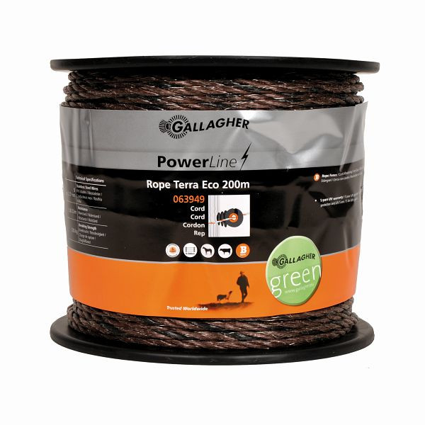 Gallagher EconomyLine Cord ECO 200m terra, 063949, 8713235063949