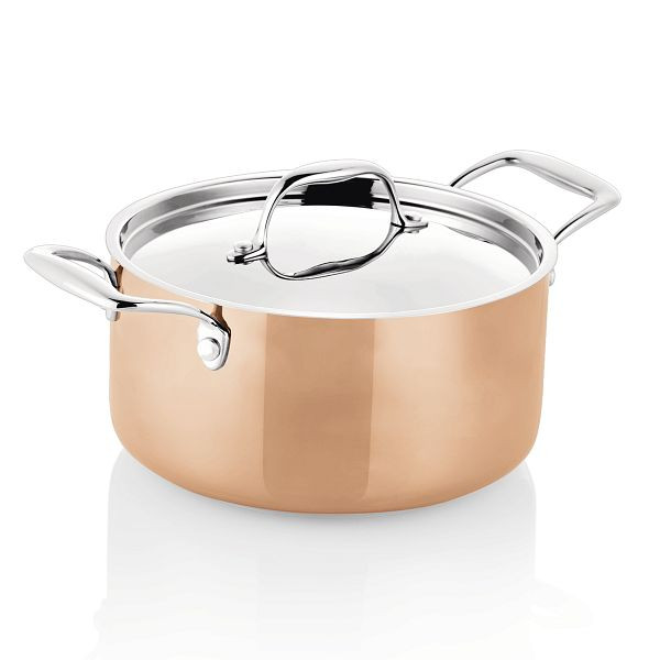 WAS Copper 3PLY Kochtopf mit Deckel, 3Ply, 20 x 10 cm, Kupfer, 2031200