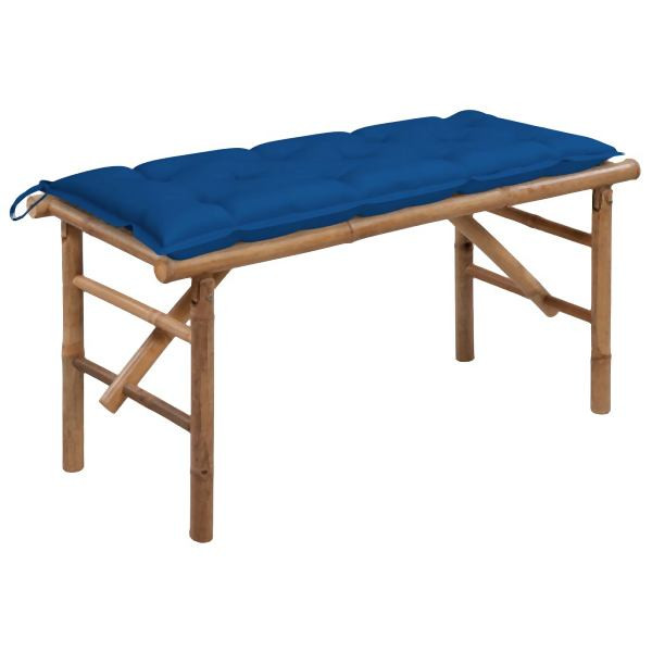 vidaXL Klappbare Gartenbank mit Auflage 118 cm Bambus, 3063874