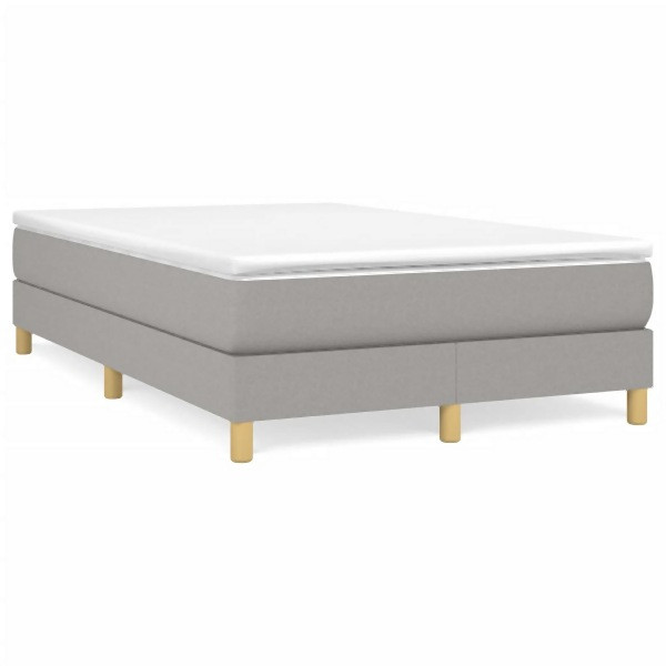 vidaXL Boxspringbett mit Matratze Hellgrau 120x190 cm Stoff, 3269664
