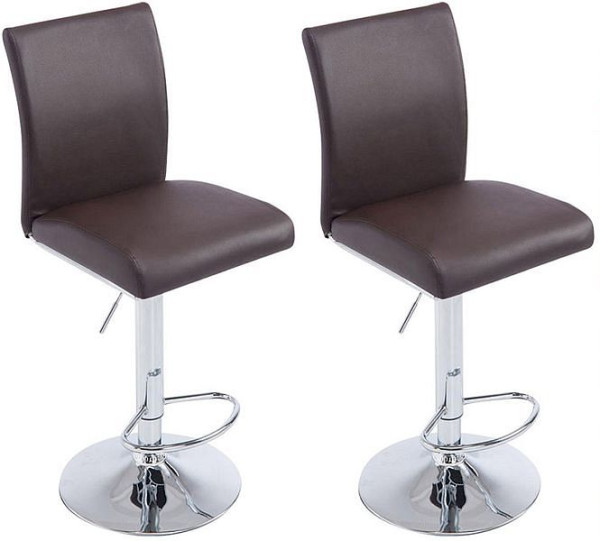 CLP Barhocker Köln Kunstleder chrom, braun, VE: 2 Stück, 306589