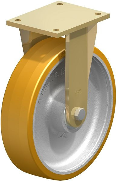 Blickle BS-GTH 302K Stahlgeschweißte Schwerlast-Bockrolle, Blickle Extrathane®, Hellbraun, 283960
