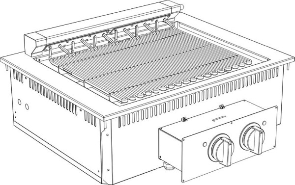 KBS Elektro Grill 2 Heizzonen Drop In 700 Breite 800mm, 10412512