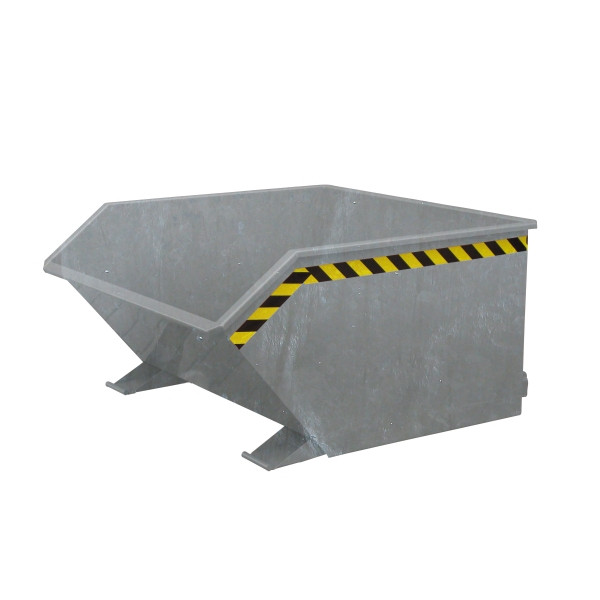 Eichinger Industrie Kippbehälter in niedriger Bauhöhe mit Seitenwand-Aufsatz, 1000 kg, 300 Liter, feuerverzinkt, 20120400002000