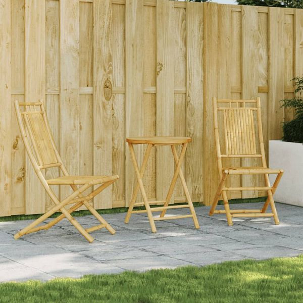vidaXL 3-tlg. Bistro-Set Bambus, Top-Qualität, strapazierfähig, 3278534