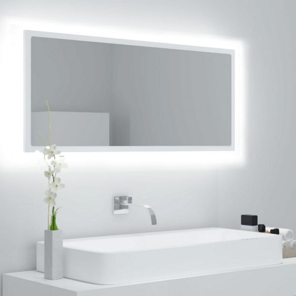 vidaXL LED-Badspiegel Weiß 100x8,5x37 cm Abmessung Acryl, 804940