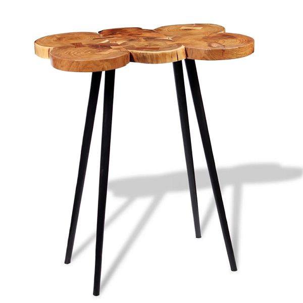 vidaXL Bartisch Massivholz Akazie 90x60x110 cm, Braun und Schwarz, 243959