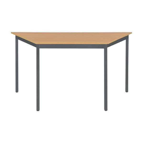 Bisley Mehrzwecktisch, Trapezförmig, Breite 1200 mm, Tiefe 600 mm, 19mm Tischstärke, 334 anthrazitgrau x BC buche, MTT1206BC334
