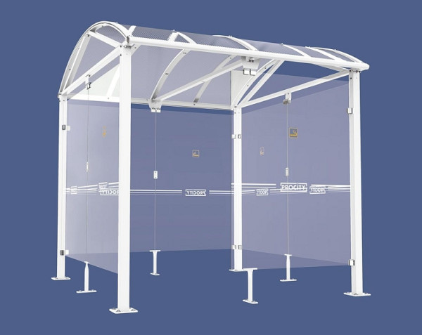 Procity Raucherunterstand Klassik "L"- Tiefe 2690 mm, Farbe RAL 9010, Maße: Breite 2500 x Höhe 2768 x Tiefe 3023 mm, 529520.9010