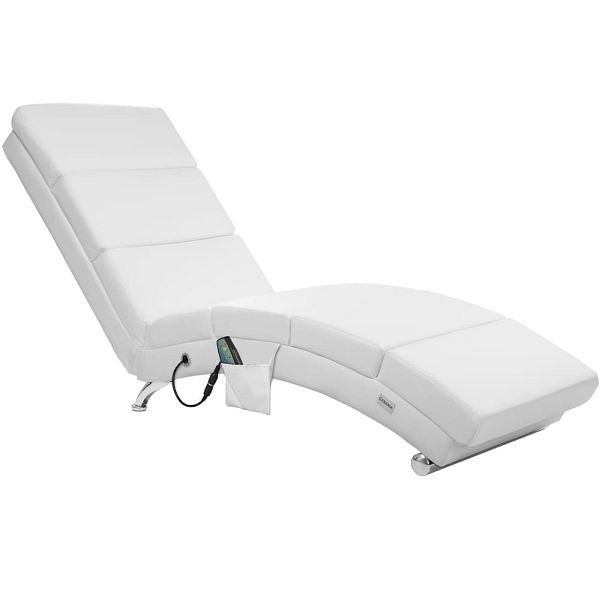 casaria Relaxliege London Weiß mit Massage- & Heizfunktion, 107815
