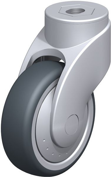 Blickle LWG-TPA 101K-11-FK Kunststoff-Lenkrolle WAVE mit Rückenloch, Thermoplastisches Gummi-Elastomer, Grau, 744738