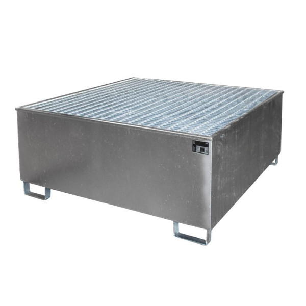 STEIN HGS Auffangwanne AW/PE, mit PE-Kunststoffeinsatz, 1000 Liter, ohne Farbe, feuerverzinkt, Höhe 630 mm, feuerverzinkt, 1 IBC 1000 Liter, 79188.0012
