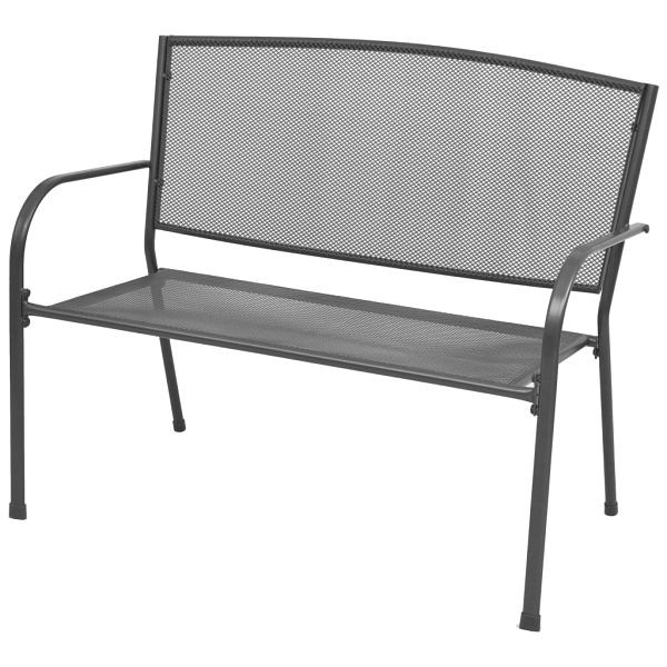 vidaXL Gartenbank 108 cm Stahl und Drahtgitter Anthrazit, 42732