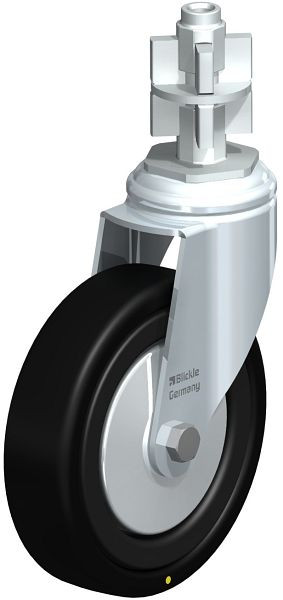 Blickle LKRA-VPA 126K-11-EL-FA-E17 Apparate-Lenkrolle mit Expander, Vollgummi, Schwarz, 750835