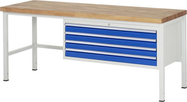 RAU Werkbank Serie 8000 - Modell 8333, B2000 x T700 x H840-1040 mm, Systemunterbau B1995 x T650 x H800-1000 mm, 03-8333A1-207B4H.11