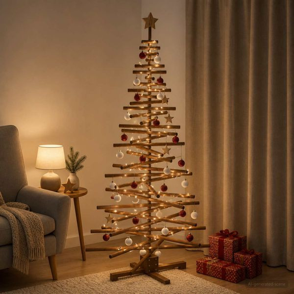 vidaXL Holz Weihnachtsbaum KOTKA 180 cm Massives Kiefernholz, 42051512