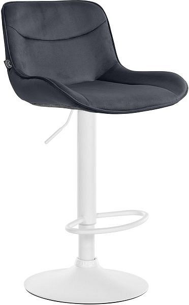 CLP Barhocker Vonore Samt weiß, schwarz, 323567, 4255716309909