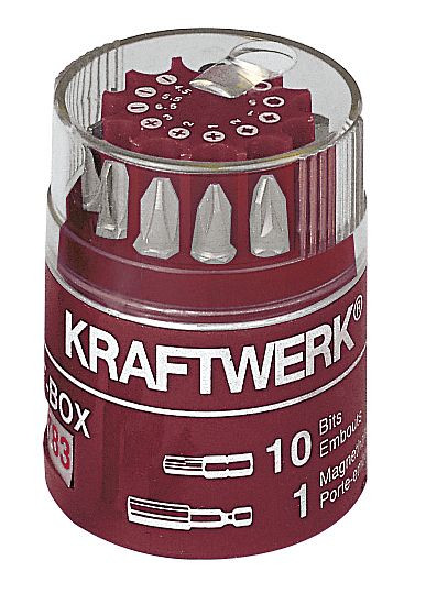 Kraftwerk 1/4" Universal-Rund-Bit-Box, 11 tlg, Bitlänge: 25 mm, 2783
